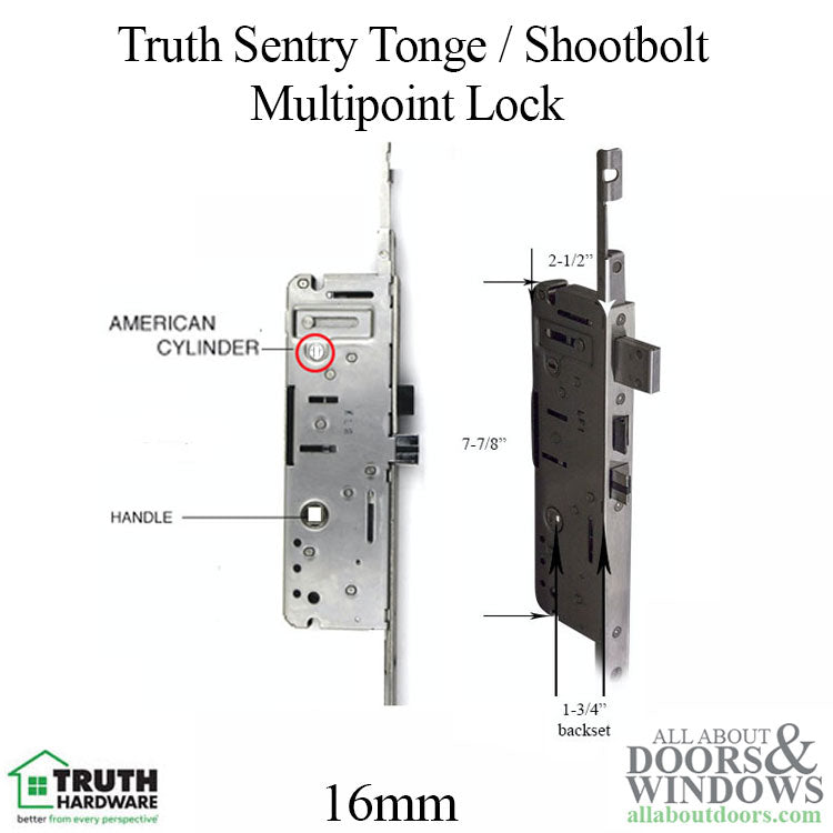 16mm Multipoint Shootbolt Lock 45/92, Truth Sentry