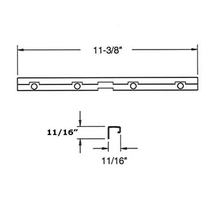 Truth #30473 4-Hole Track for Wood Casement Windows, 11-3/8"