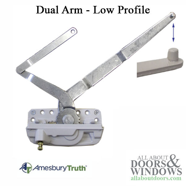 Truth® Encore 50.17 Dual Arm Casement Operator, Low Profile, Sill Mount with Stud - Right Hand