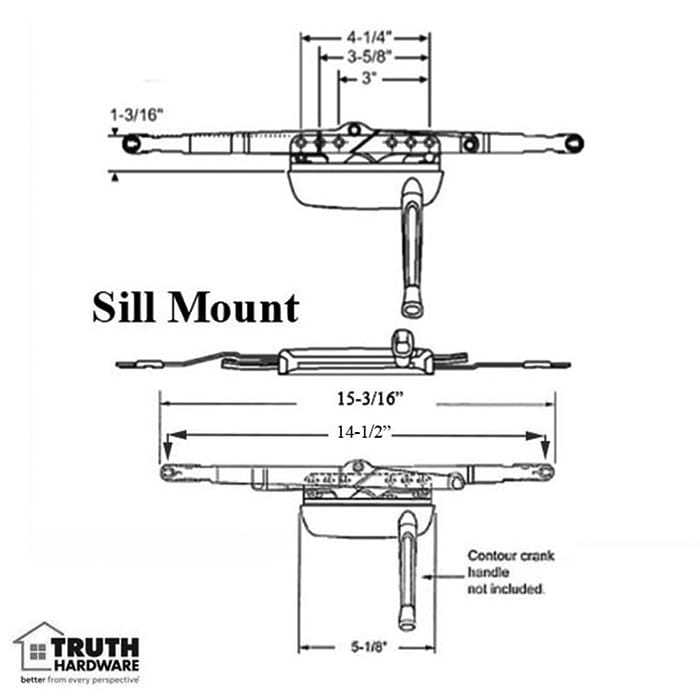 Truth Maxim 51.00 Awning Window Sill Mount Operator 14-1/2"
