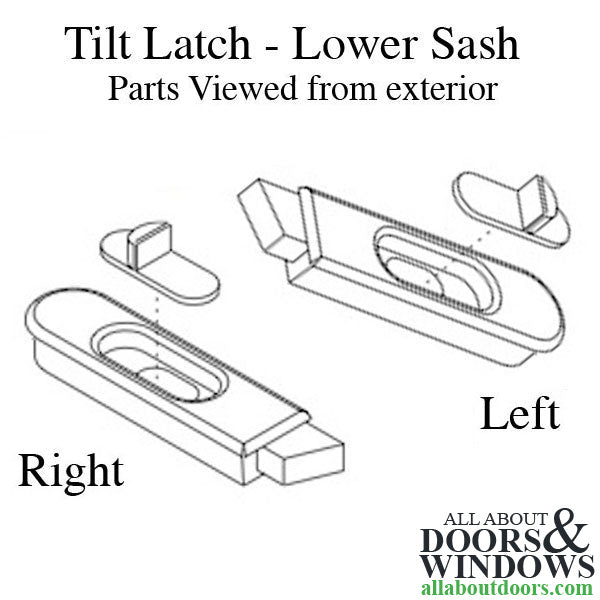 Metal Tilt Latch, Top/Upper Sash, Choose Handing/Color