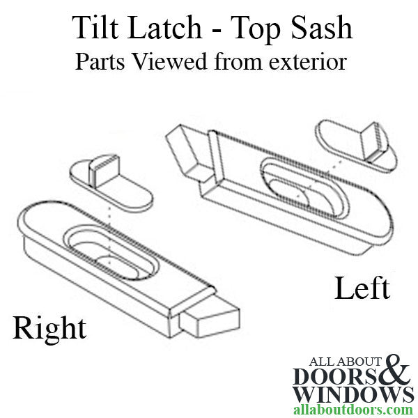 Metal Tilt Latch, Top/Upper Sash - Choose Handing/Color