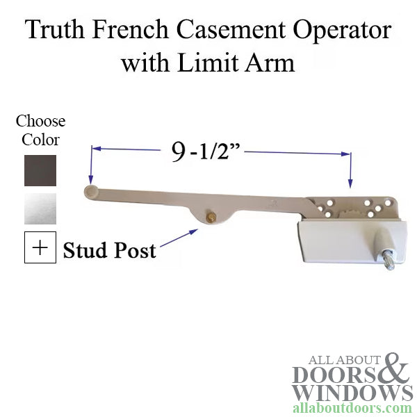 Truth® 15.54 French Casement Traditional Operator 9-1/2Inch Limit Arm