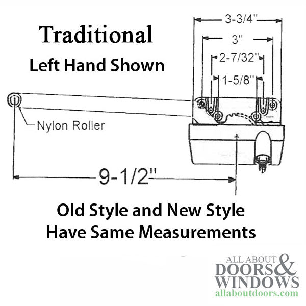 Truth® 15.31 Traditional 9-1/2 Straight Arm Casement Operator-CHOOSE COLOR