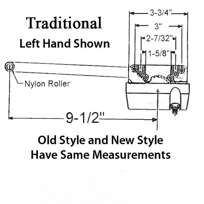 Truth® 15.31 Traditional 9-1/2 Straight Arm Casement Operator-CHOOSE COLOR