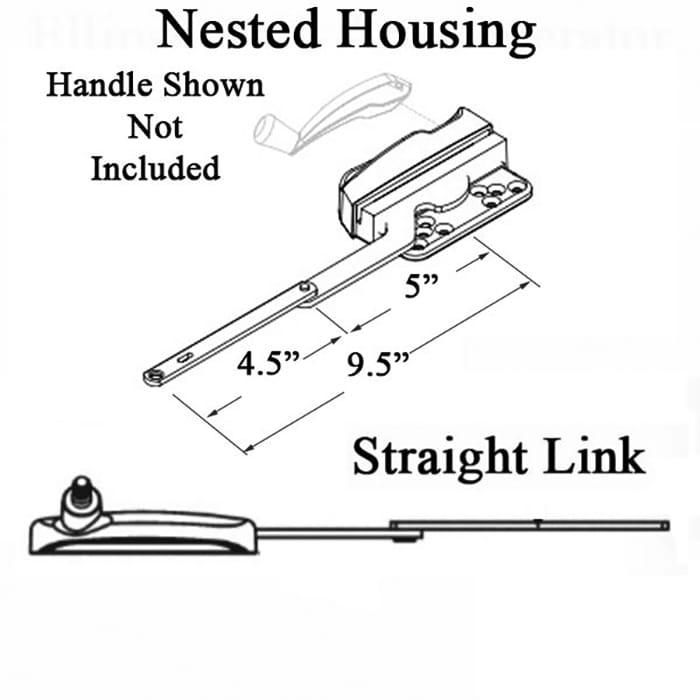 Truth® 15.30 Weather Shield Split Arm Nested Operator, Straight 4-1/2Inch Link, Left Hand