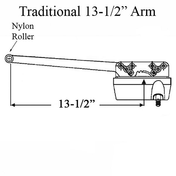 Truth® 15.32 Traditional 13-1/2" Straight Arm Casement Operator, Left Hand