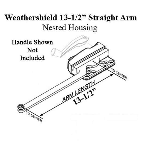 Truth® 15.32 Weathershield® 13-1/2 Inch Straight Arm Casement Operator, Right Hand