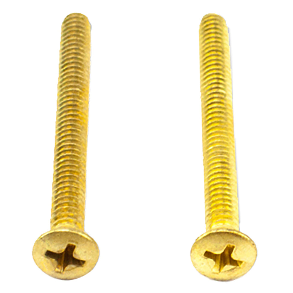 Brass 10-24 x 2" Machine Screws for 2-1/4" Doors, Pair
