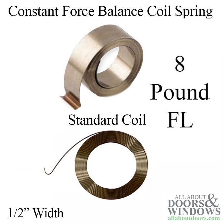 Stamped 8/FL 1/2" Constant Force Balance Coil Spring – 8 lb