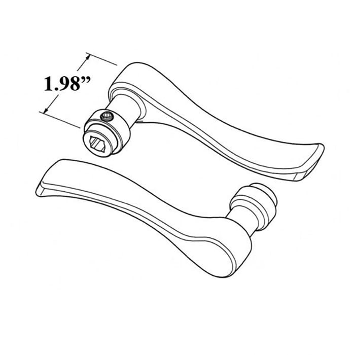 Expressions Short 1.98" Projection Levers, PVD Satin Nickel (Pair)