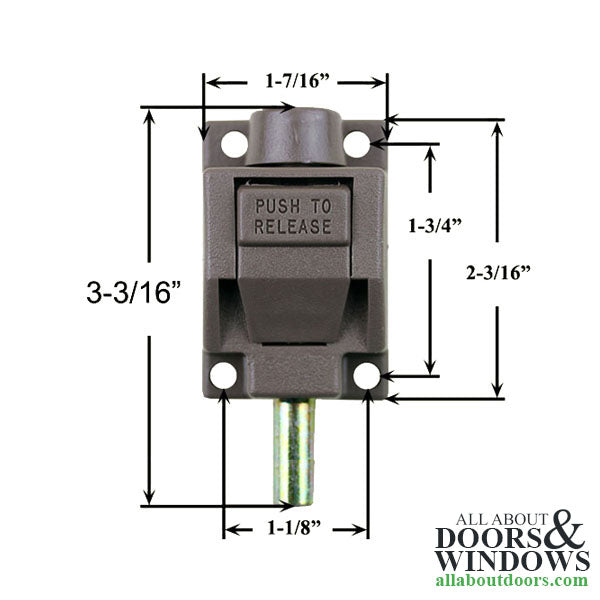 Truth Rectangular Spring Foot Bolt, Long 0.79" Bolt - 15307