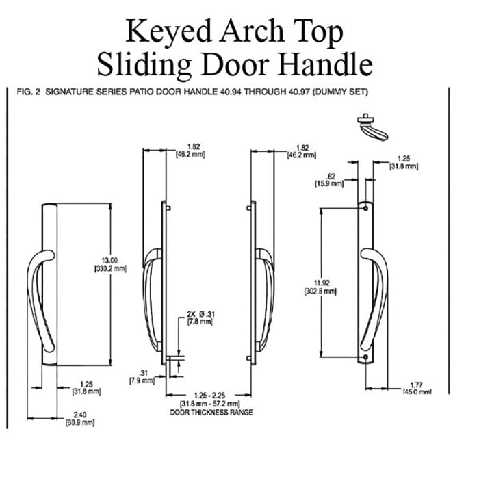 Amesbury Truth 40.95.JA.101.1 Keyed Arch-Top Patio Door Trim, Polished Brass