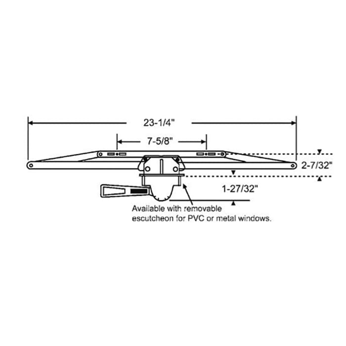 Truth Lever Operator 23-1/4" Arm, Removable Escutcheon, Gold