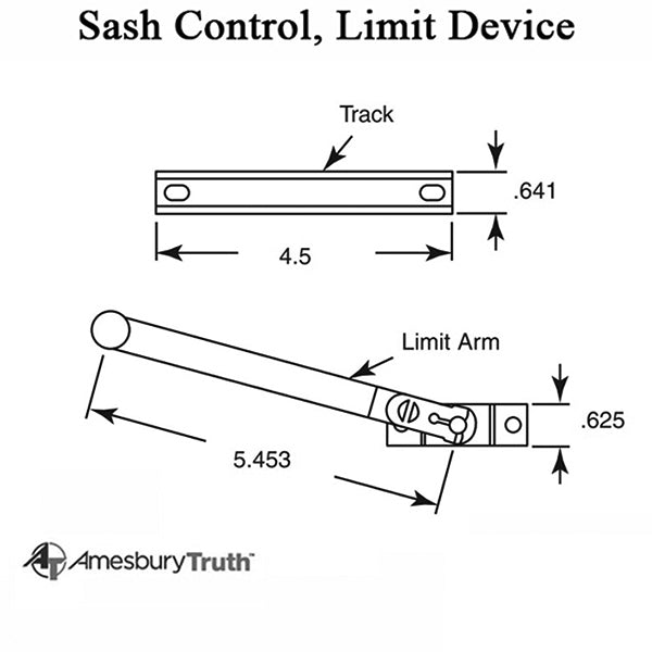 Amesbury Truth 99.24.00.100 Stainless Steel Window Limit Device