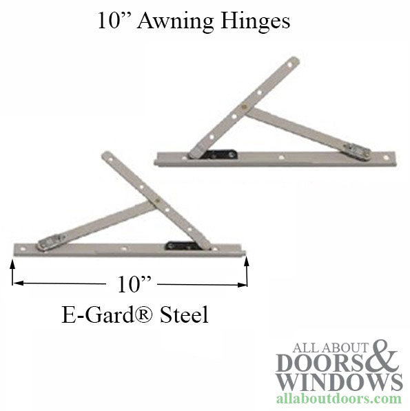 Truth 13.13 Awning Window Hinge & Track Pair, 10" E-Gard Steel