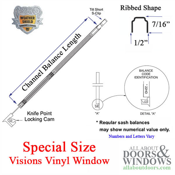 Weather Shield Visions 1000 7/16" Ribbed Channel Balance Knife Point Cam
