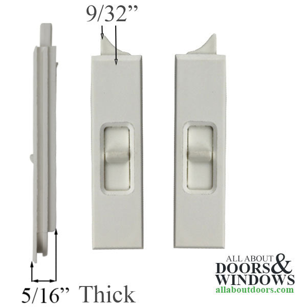 White Slide-In Tilt Latch, 5/16" Thin, Pair for Vinyl Windows