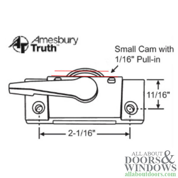 Cam Sash Lock A-S 9311, 1/16" Cam, 2-1/16" Holes - 500550
