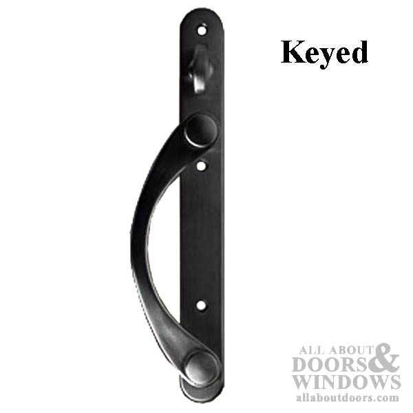 Titan Keyed Handle Set for 1-3/4" Active Sliding Door – Black