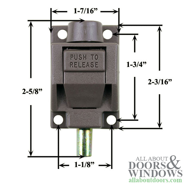 Truth Patio Door Foot Bolt Lock, Grayish Bronze - 41.13.22.105