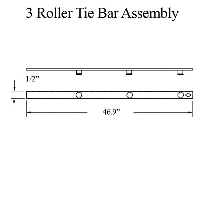 Truth 3 Roller Tie Bar Interlock Roller 46.9" for Casement Windows