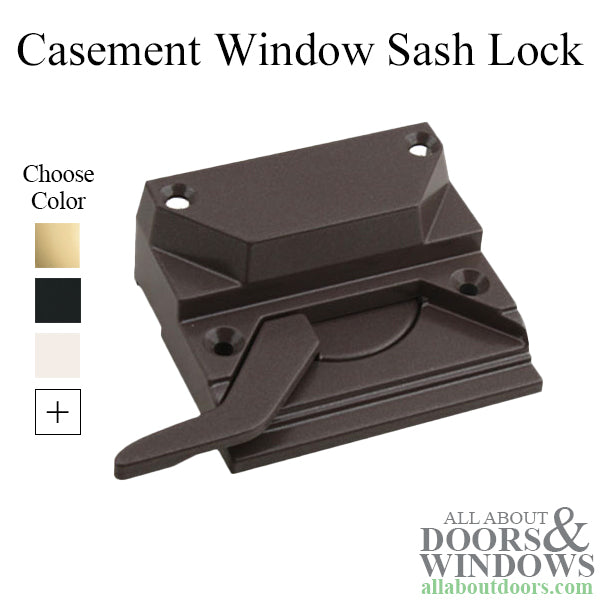 Casement Window Sash Lock, 4 Screw holes, 2-3/8 inch, Right Hand