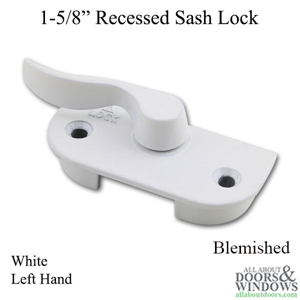 Recessed Mortise Sash Lock, Left Hand, White - 500327-W-BLEM