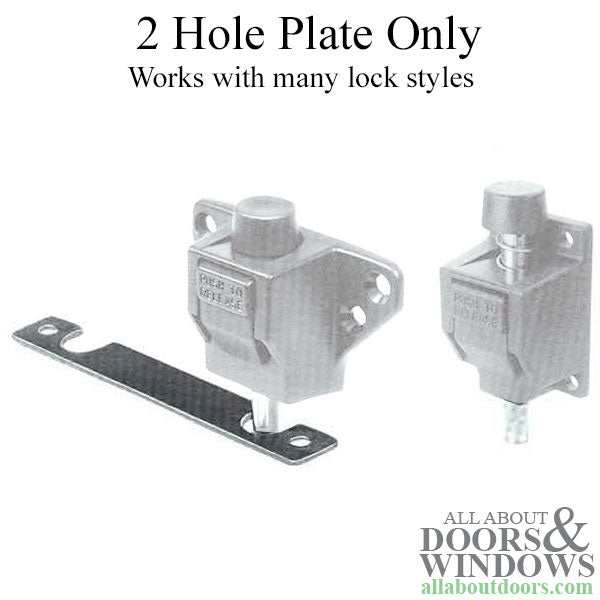 Auxiliary Strike Plate, Foot Bolt Keeper, Truth® 2 Hole Flat- Choose Color