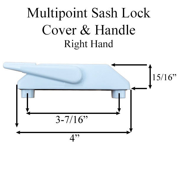 Right Hand Multi-Point Sash Lock Handle, Beige Blem - 55647-BEI-BLEM
