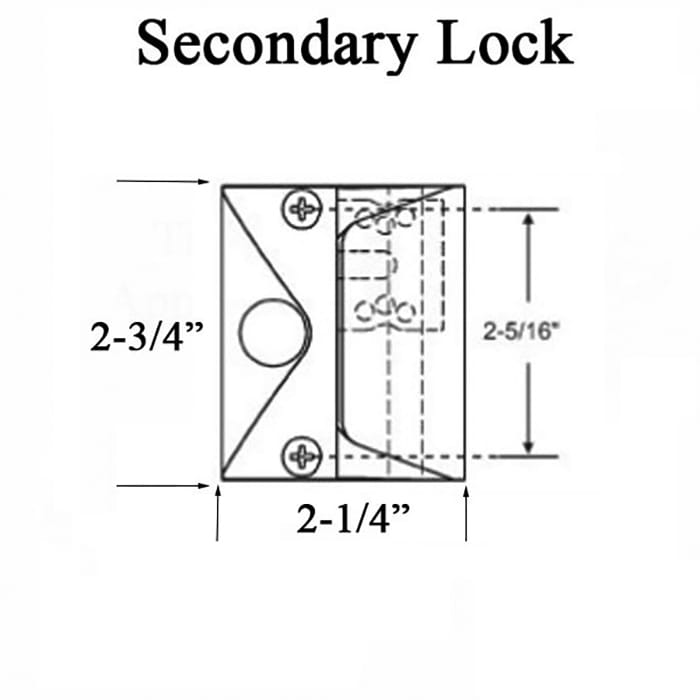 Truth 55413 Secondary Sash Lock w/ Lever - Clay