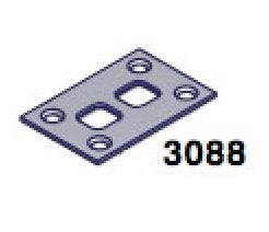 P3000 Strike Plate Shootbolt Double .063 Flat - 304Ss Hardware