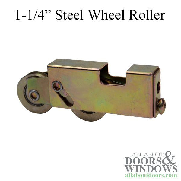 Sliding Patio Door Tandem Roller, Steel Housing, 1-1/4" Steel Wheels