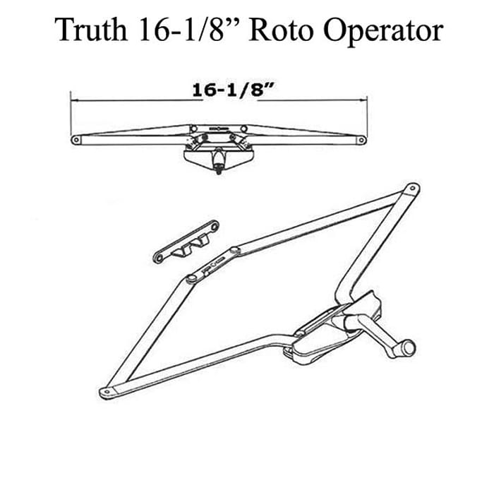 Truth 11.12 Roto Awning Operator, 16-1/8 inch Scissor Type, Single Hook