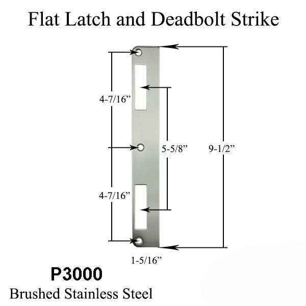 P3000 Active Latch And Deadbolt Flat Strike Plate Hardware