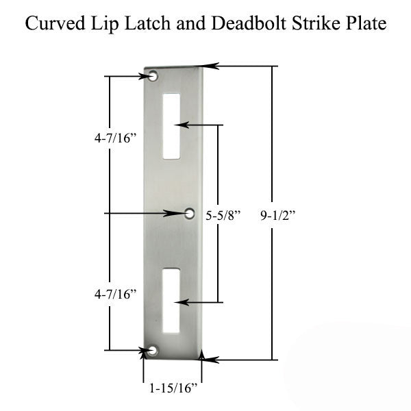 P3000 Passive Latch And Deadbolt Curved Lip Strike Plate Hardware