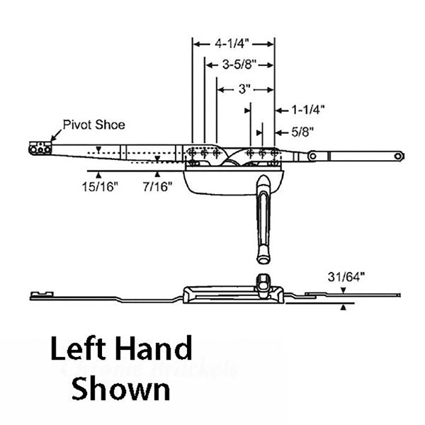 Truth 50.01-LH Maxim Low Profile Operator, Left Hand