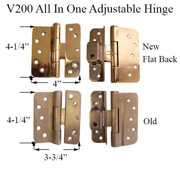 V200 Left Hand All In One Adjustable Hinge Aluminum Base - Faux Oil Rubbed Bronze Hardware