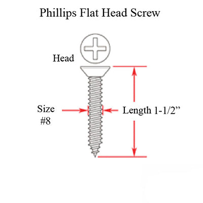 Hinge Screws 8 X 1.5 Flat Head Hardware