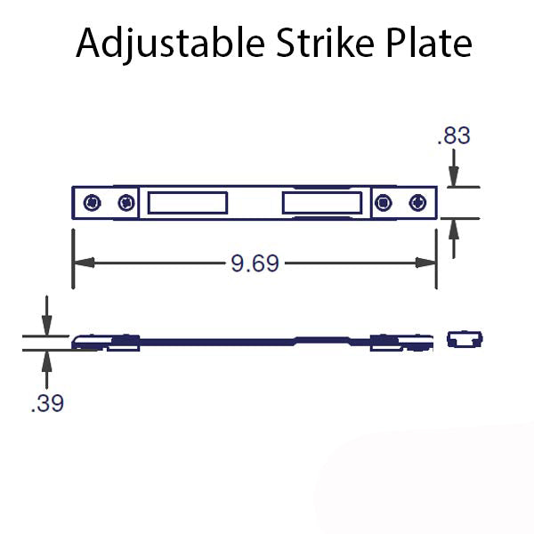 P2000 Adjustable Raised Strike Plate .83 X 9.69 .39 Hei Hardware