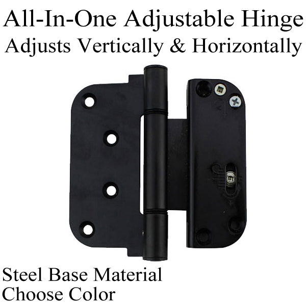 3-5/8 X 4 Adjustable Hinge All In One (V-H) Nrp Door Steel Base - Choose Color Hardware