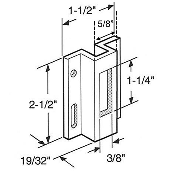 White Keeper for Sliding Glass Patio Door, Surface Mount
