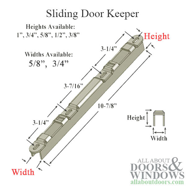 Sliding Patio Door Keeper Narrow Raised Dual Point Lock