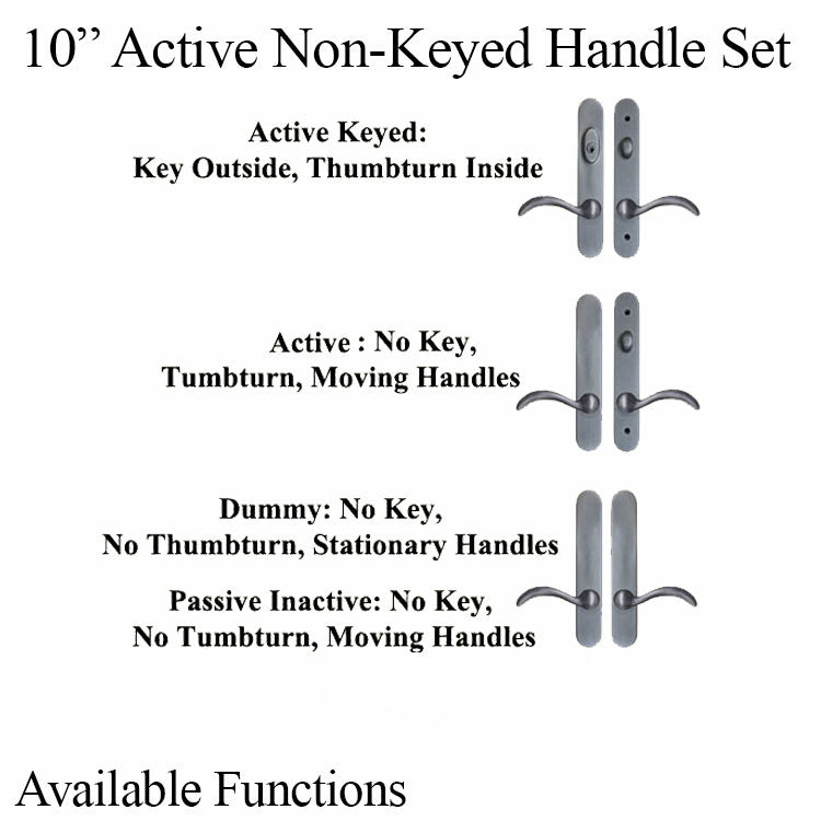 Elegance 10 Arch Non-Keyed Active Handle Hardware For Hinged Door - Choose Color