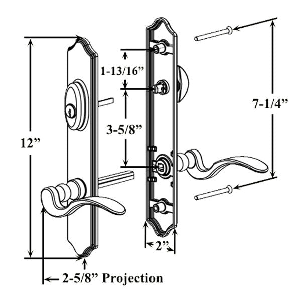 Expressions 12 Inch Arch Active Keyed Hardware - Choose Color