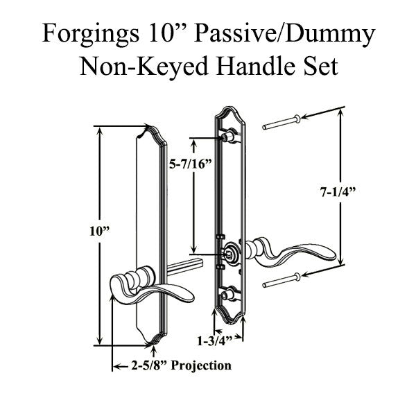 Forgings 10 Passive / Dummy Non-Keyed Handle Set Hardware