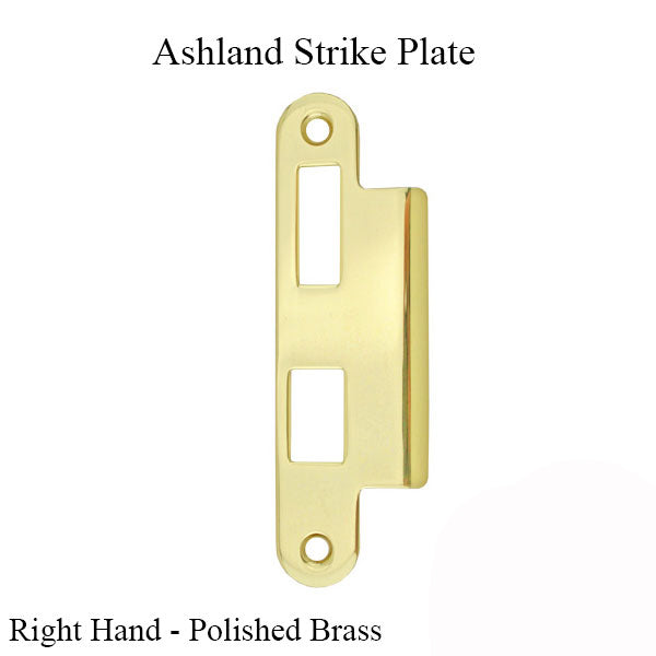 Ashland Strike Plate Right Handed - Polished Brass Hardware