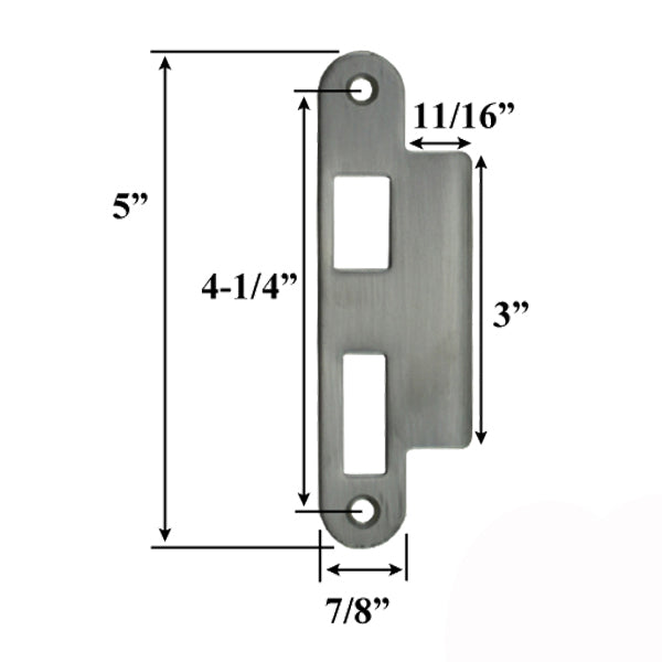 Ashland Strike Plate Right Hand Stainless Steelnless Steel Hardware
