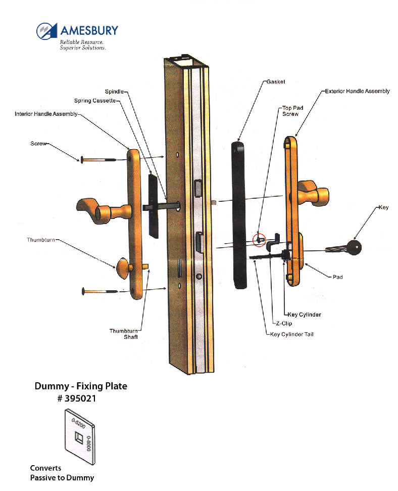 Dummy Handle Set 100 Series Lever C Plate Left Hand - Choose Color Hardware