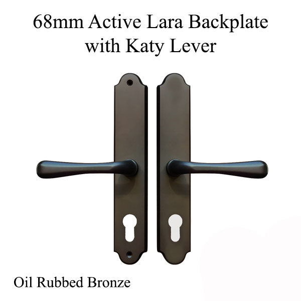 Katy Lever Lara 68Mm Backplate Active Handleset - Oil Rubbed Bronze Hardware